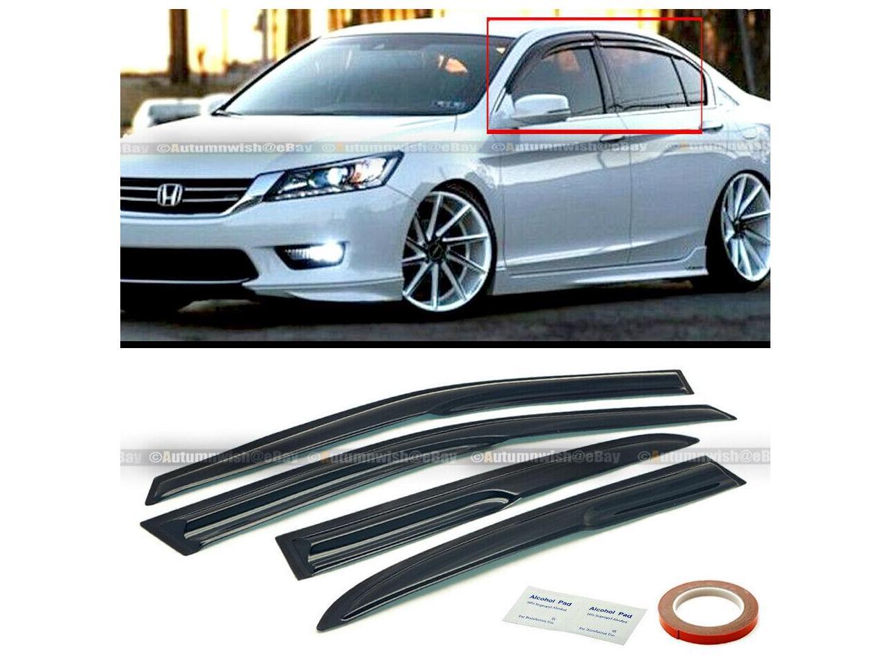 Fit 13 17 Honda Accord Jdm Wavy Mugen Style 4 Pcs Tinted Window Visor Guard Vent Newegg Com