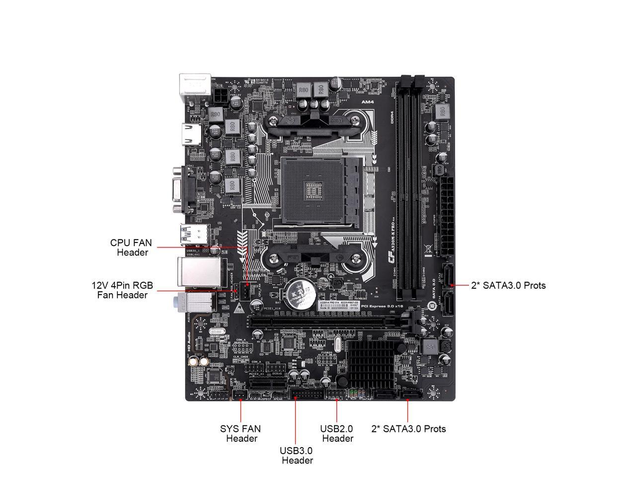 Colorful A320M-K PRO V14 Socket AM4/ AMD Ryzen Series CPUs/ DDR4/ SATA3 ...