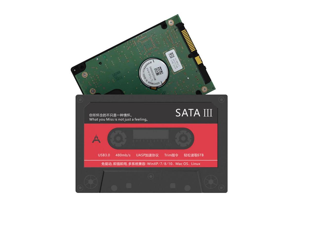 Rokoo Carcasa externa de 2,5 pulgadas USB 3.0 SATA Hard Drive Caja de discos 3TB 6Gbps HDD SSD 