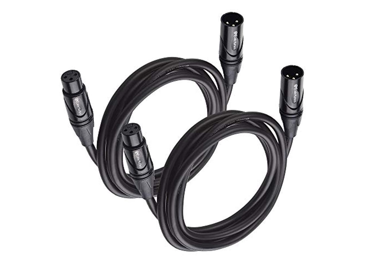 CableCreation Right Angle XLR Female to XLR Male Cable 20 Feet/Black Microphone Balanced XLR 3pin Female to Male 