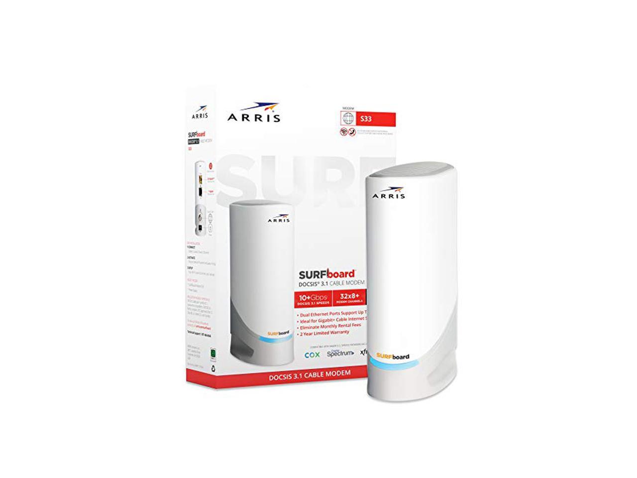 ARRIS Surfboard S33 DOCSIS 3.1 MultiGigabit Cable Modem with 2.5 Gbps