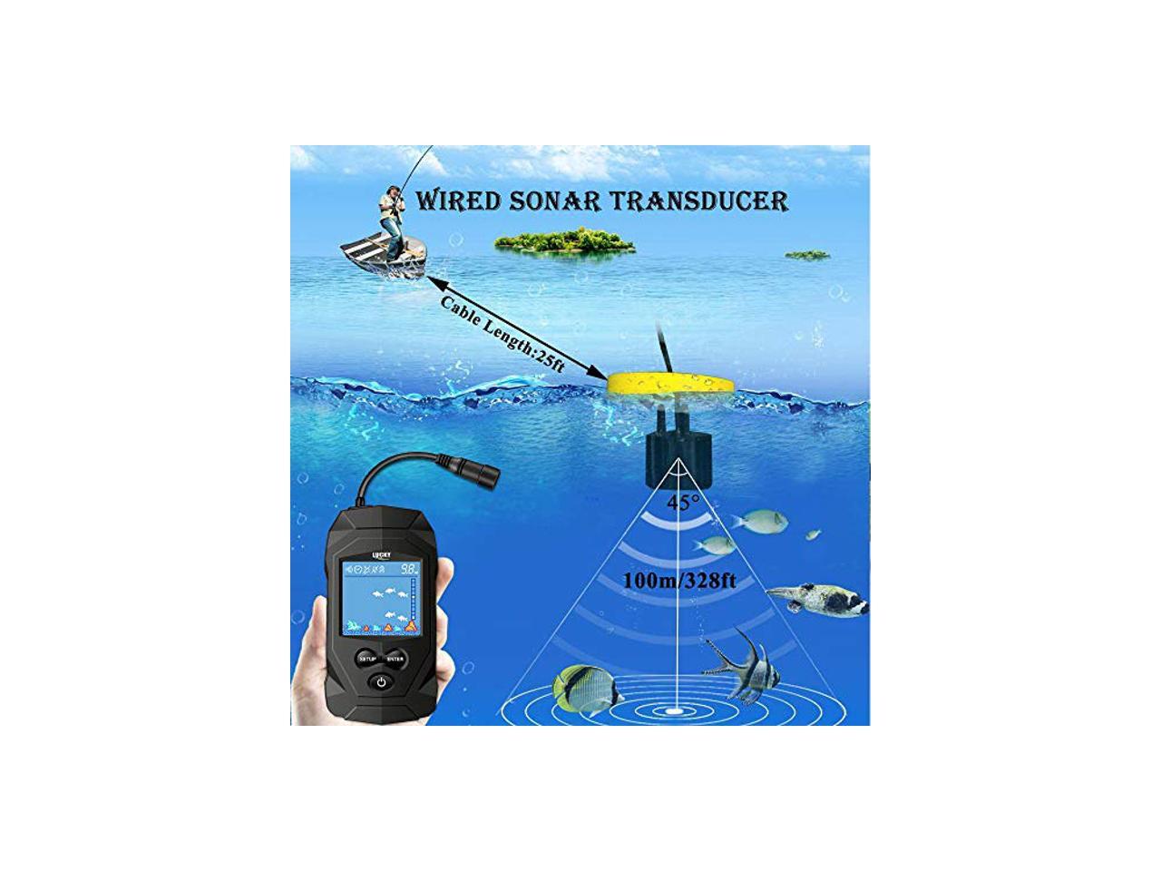 LUCKY Portable Fish Finders Wired Transducer Kayak Fish Finder Kit