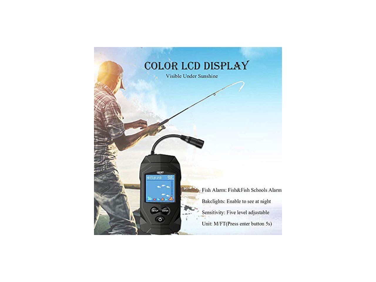 LUCKY Portable Fish Finders Wired Transducer Kayak Fish Finder Kit