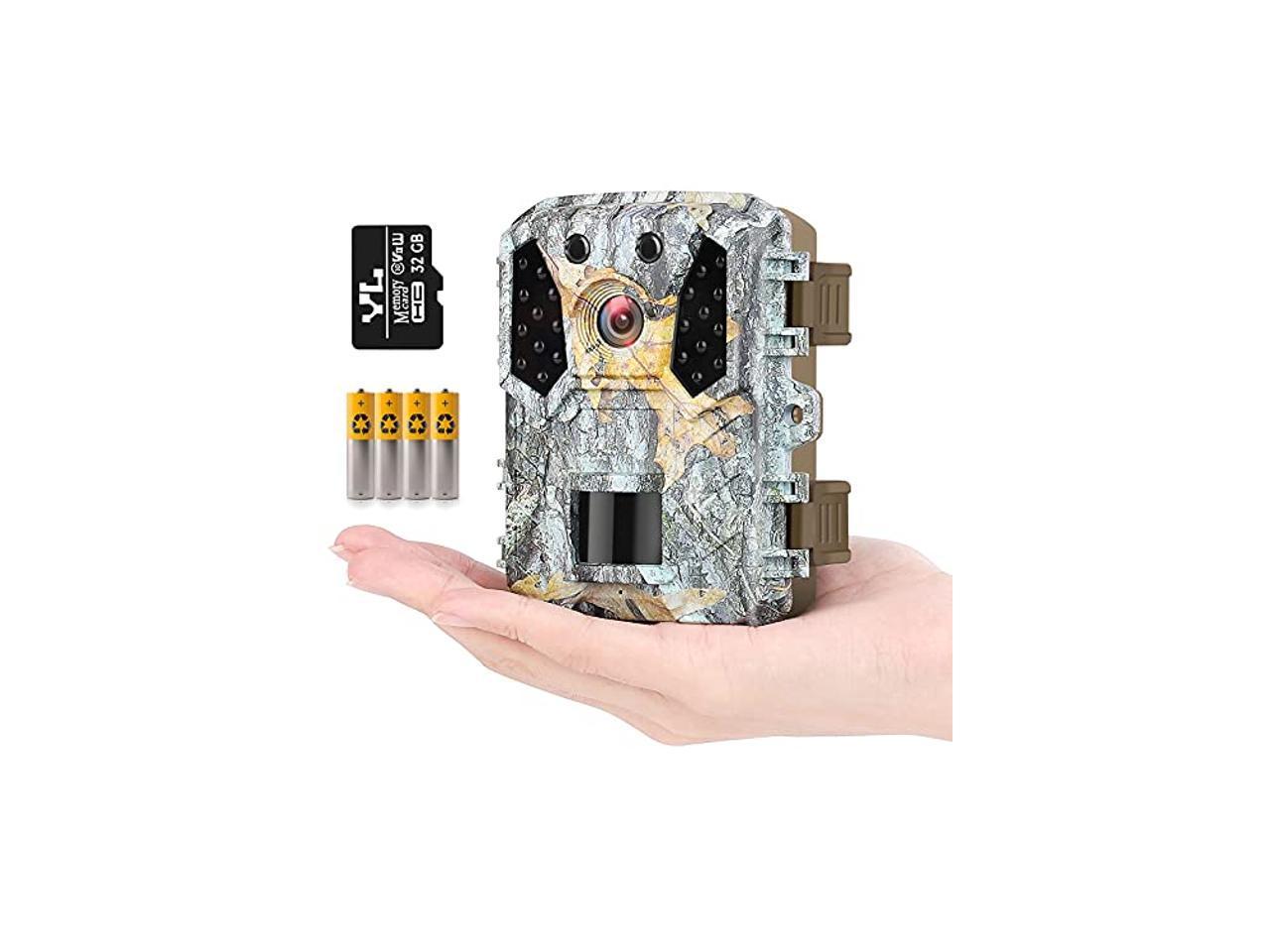 HAWKRAY Mini Trail Game Camera-M2 20MP 1080P，Free 32G mrico SD Card and 4AA Batteries,Game Camera Infrared Sensors 120° Low Glow IR Night Vision Motion Activated,2 LCD,IP65 Waterproof 