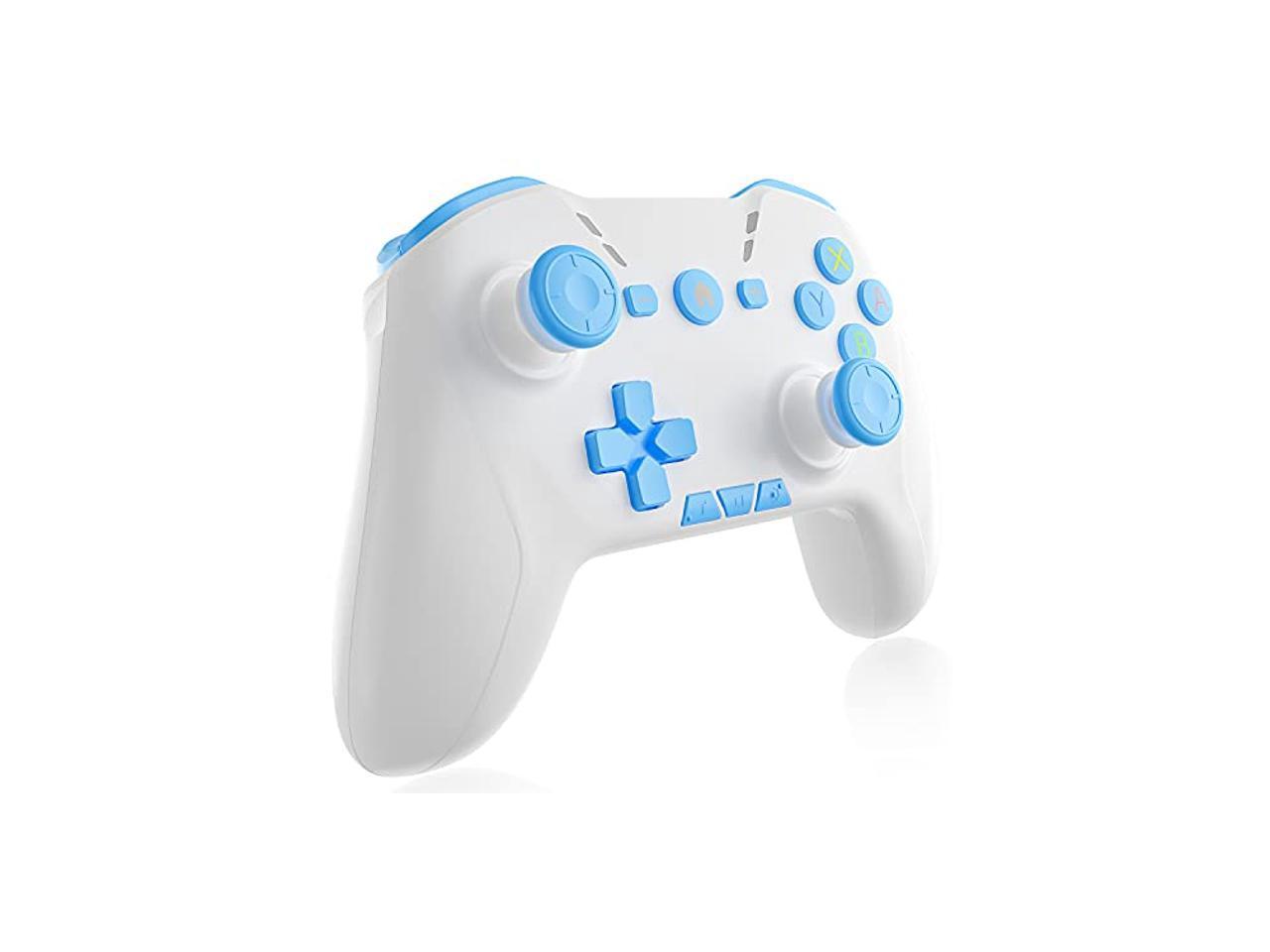 Bluetooth Controller Compatible With Windows 7 8 10 Pc Ios Android Switch Steam Oled Game Console Dual Shock Wireless Pro Controller Remote Gamepad Joystick With 650mah Battery White Blue Newegg Com