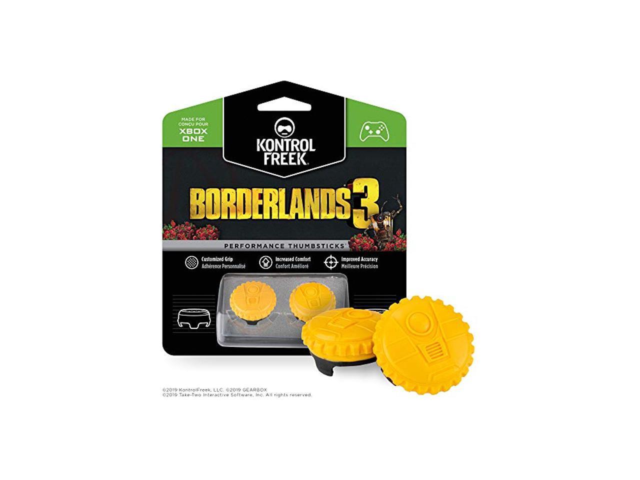 2 Mid-Rise Convex Thumbsticks Yellow KontrolFreek Borderlands® 3 Claptrap Performance Thumbsticks for Xbox One 