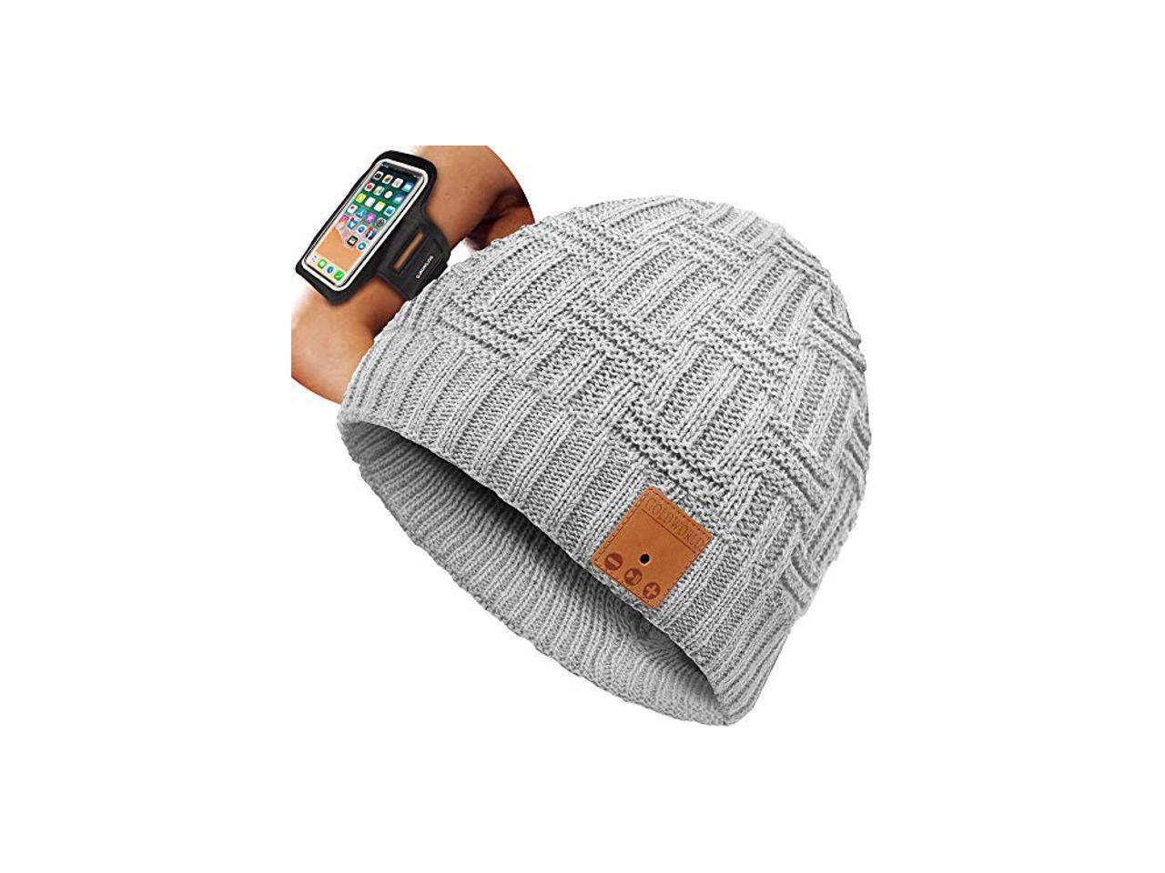 GoldWorld Bluetooth Beanie Hat w/Armband,Gifts Women Mom Men Light Gray - Newegg.com