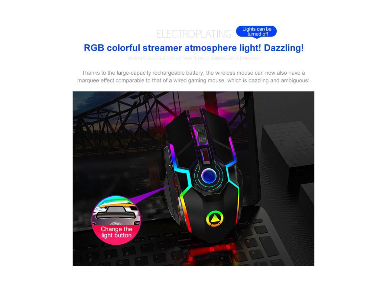 A5 Wireless Mouse, Rechargeable Game, RGB Light-emitting ...