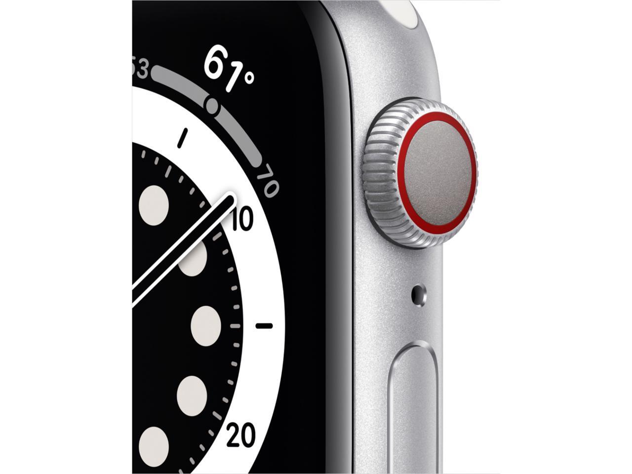 Apple Watch Series 6 40mm Silver Aluminum Case with White Sport Band GPS +  Cellular M02N3LL/A - Newegg.com