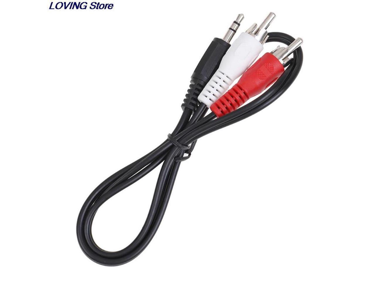 0.5M 3.5mm Jack To 2 RCA Audio Cables 3.5 Male To RCA Male Gold Plated