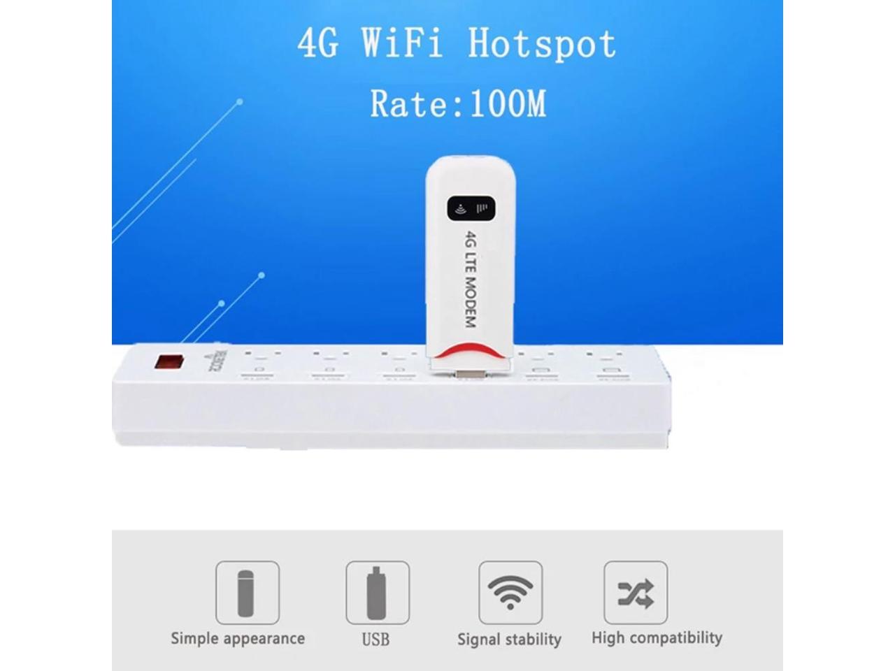 4G Portable Hotspot WiFi Router USB Modem 100Mbps LTE FDD w/ SIM Card Slot N3J0 