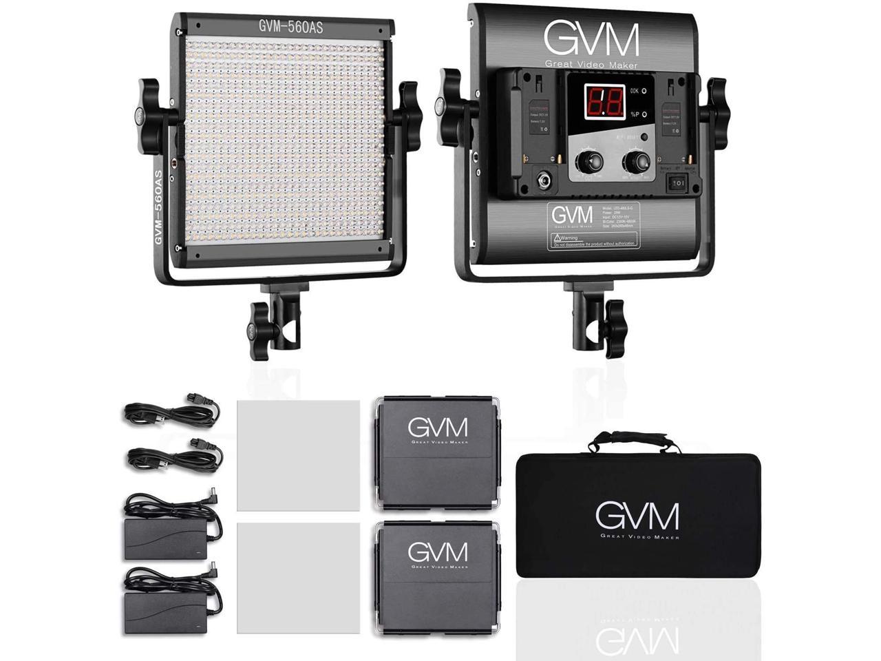 gvm 560 led video light dimmable bi color photography lighting Gvm dimmable 2300k 6800k saleclassic cri photomaniastore
