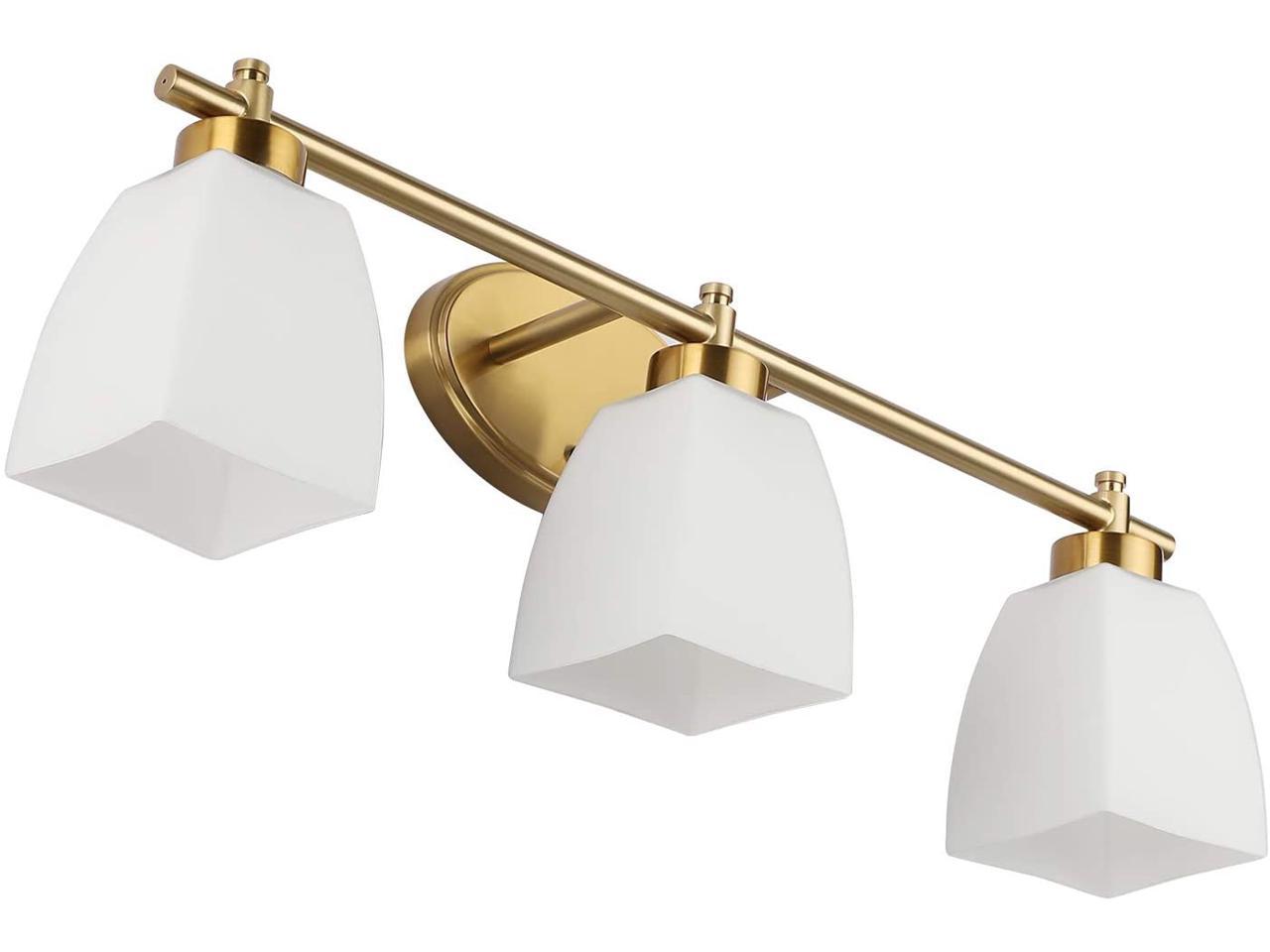 Ecobrt 3 Light Bathroom Vanity Light Fixture Brass