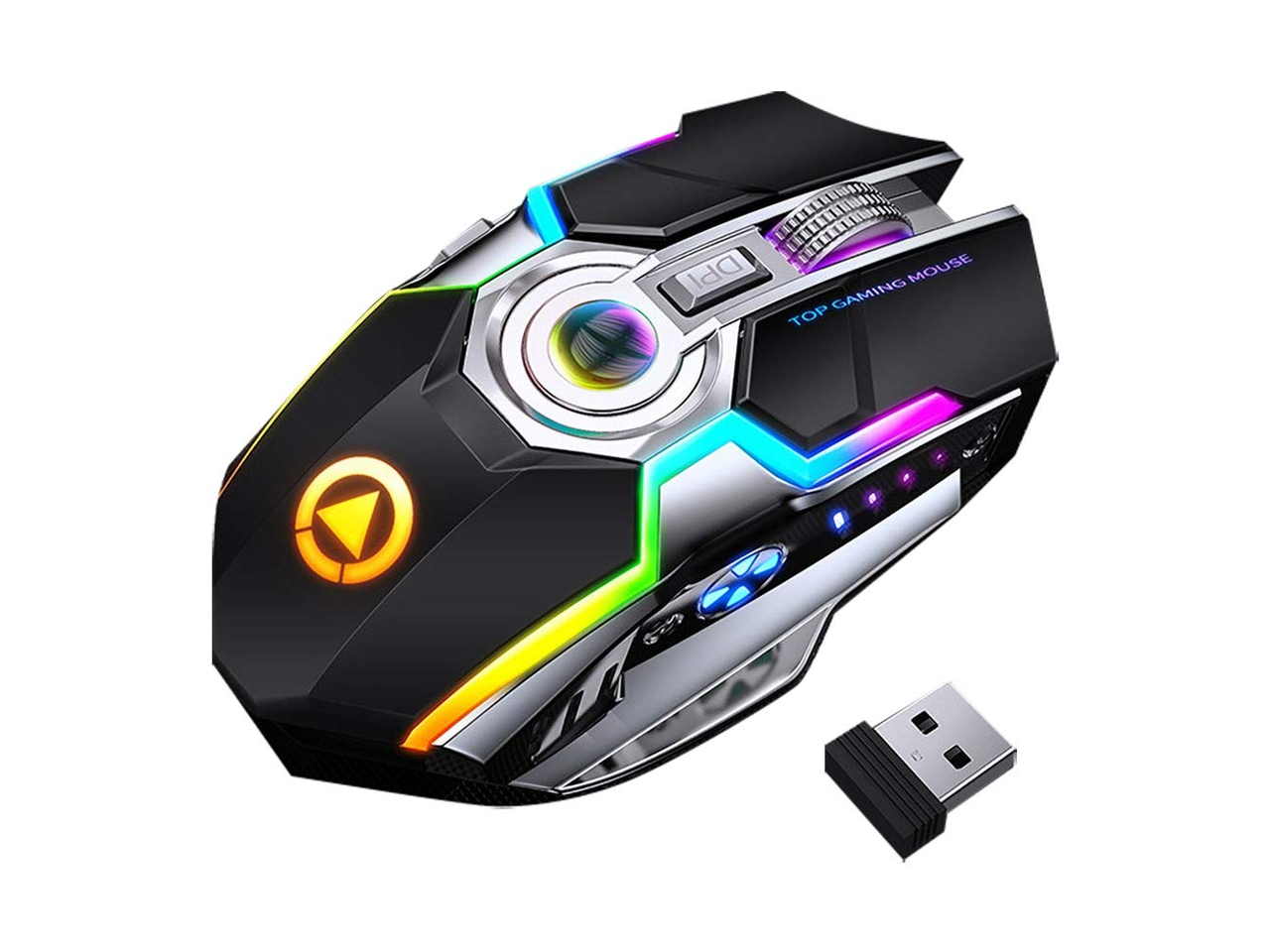 Rechargeable 2.4G Wireless Gaming Mice W/USB Receiver RGB Colors ...