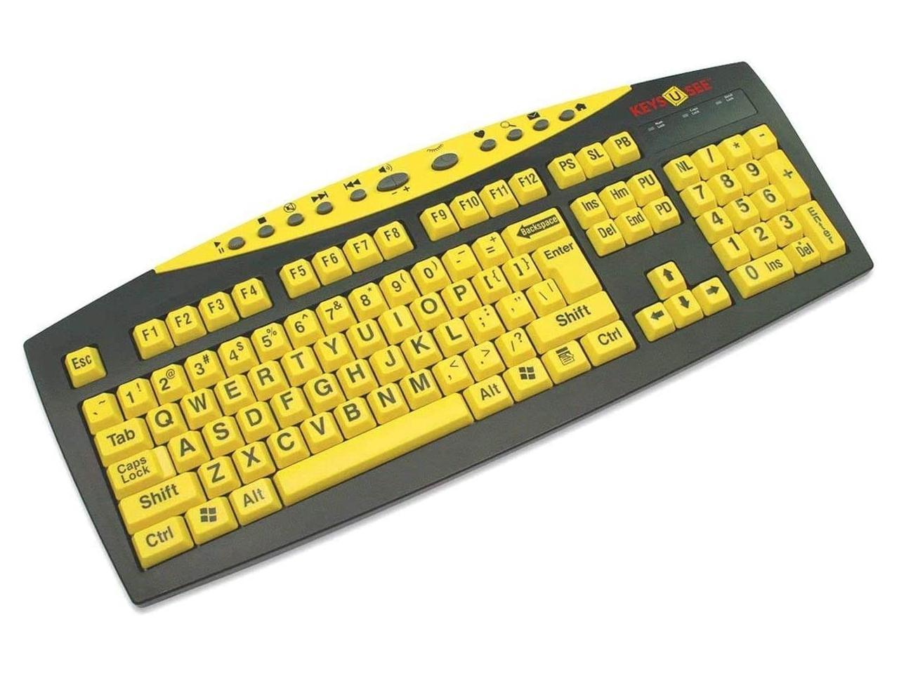 KeysUSee Large Print US English USB Wired Yellow Keyboard