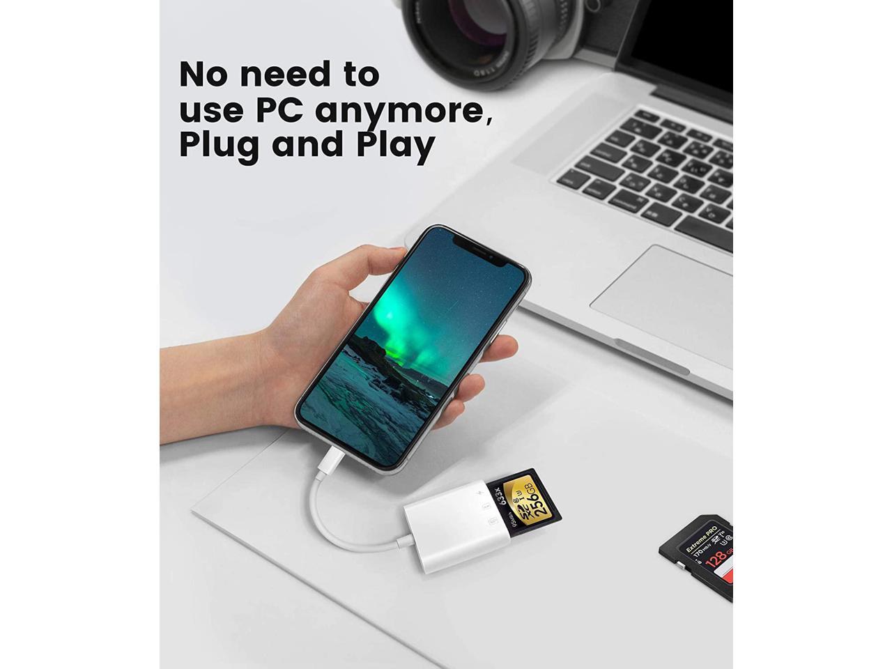 SD Card Reader for iPhone iPad,Oyuiasle Trail Game Camera SD Card