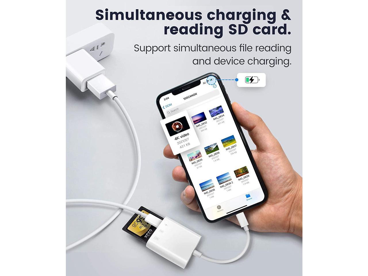 SD Card Reader for iPhone iPad,Oyuiasle Trail Game Camera SD Card Reader Viewer,Memory Card