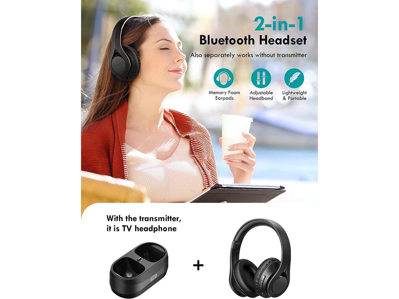 Wireless Headphones for TV Watching with Bluetooth Transmitter 