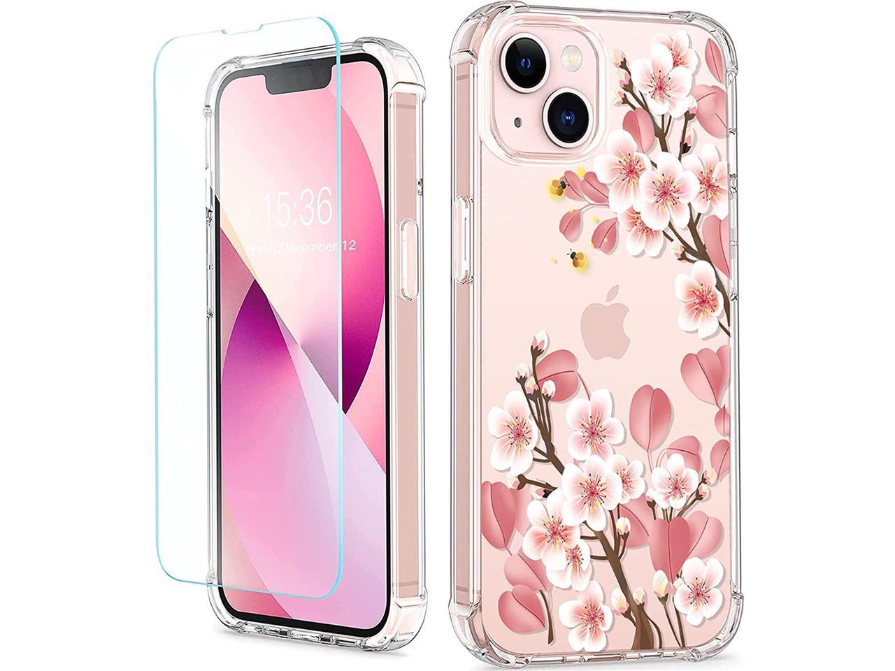 6.7 inch_2021 Release Fireflies RoseParrot Case for iPhone 13 Pro Max, Soft&Flexible Transparent Bumper Shockproof Protective Cover Clear with Pattern Design