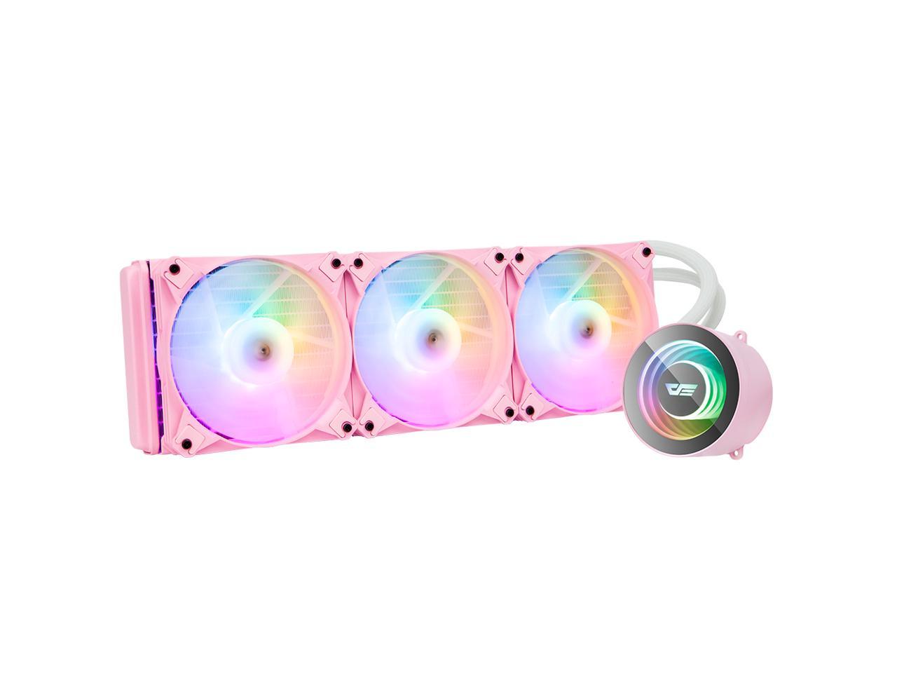 darkFlash DX360 Pink 360mm ARGB Radiator Addressable RGB All-in-one AIO CPU  Liquid Water Cooler 3X 120mm ARGB PWM Fans for Intel 1150/1151/1156 and 