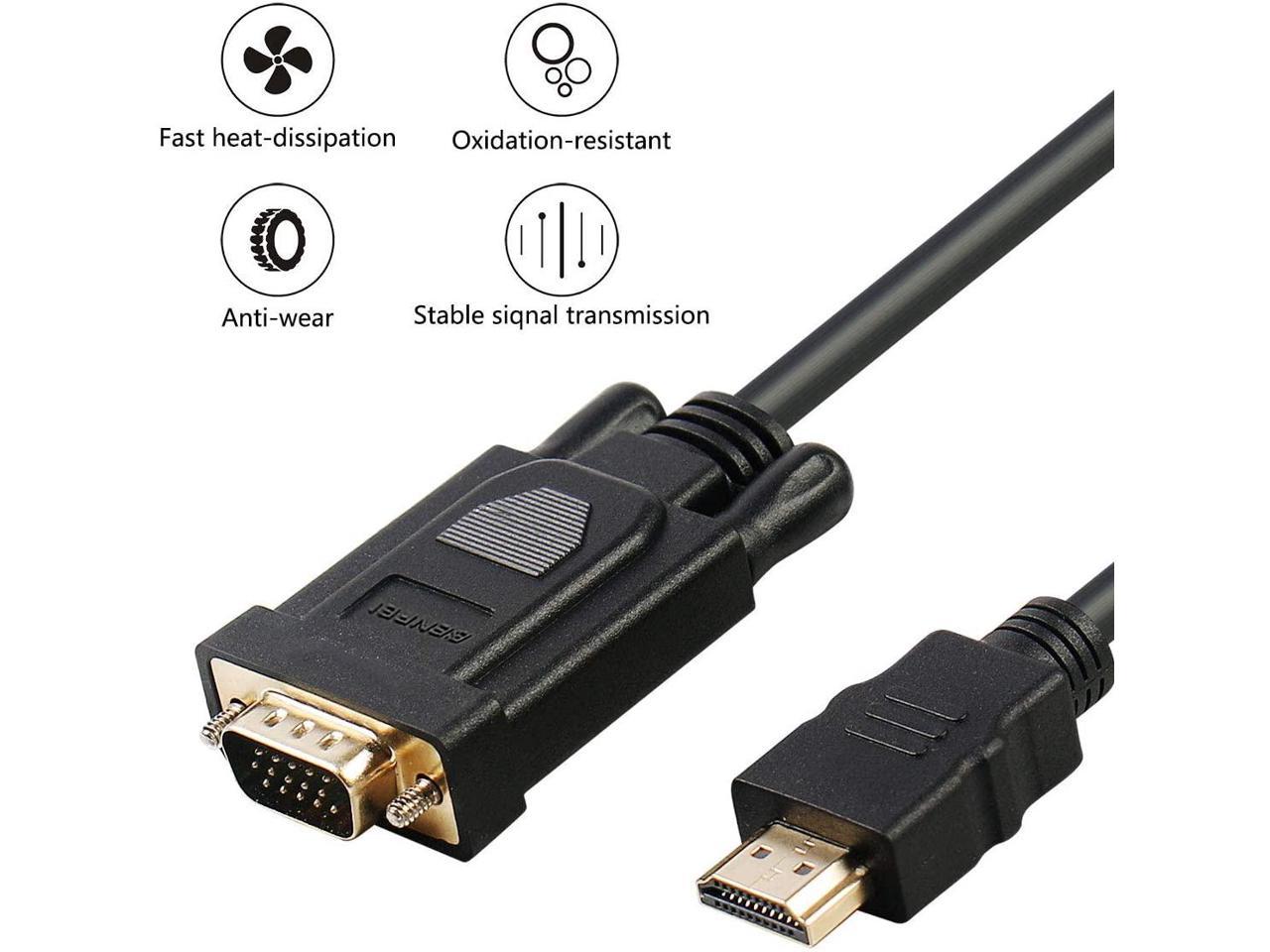 Monitor PC HDMI to VGA for Computer Male to Female HDTV Projector Raspberry Pi Xbox and More Roku 10 Pack Benfei Gold-Plated HDMI to VGA Adapter Desktop Laptop Black Chromebook 