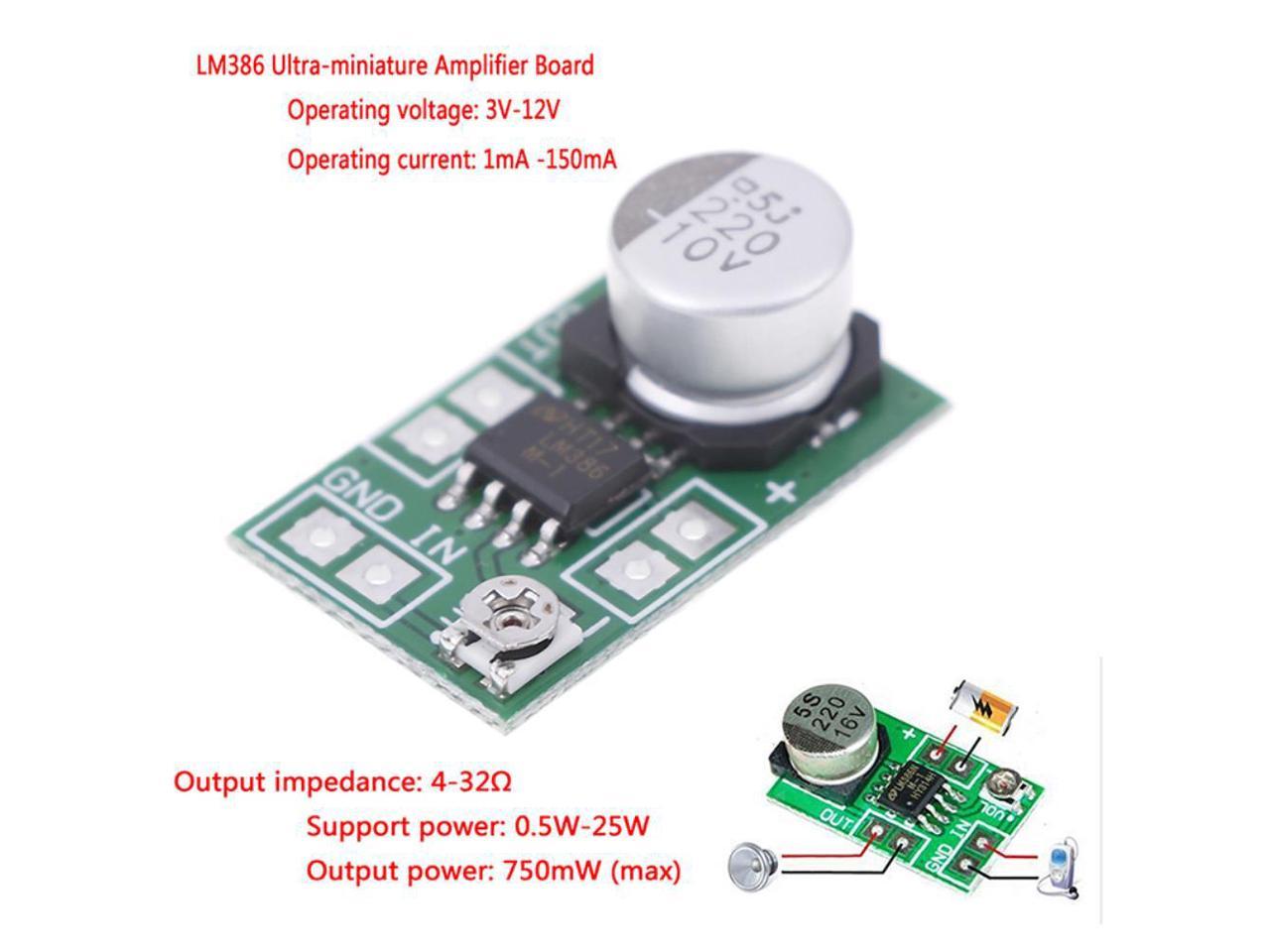LM386 DC 5V-12V Mini Micro Audio Amplifier Module Board Mono AMP Module B$CA 