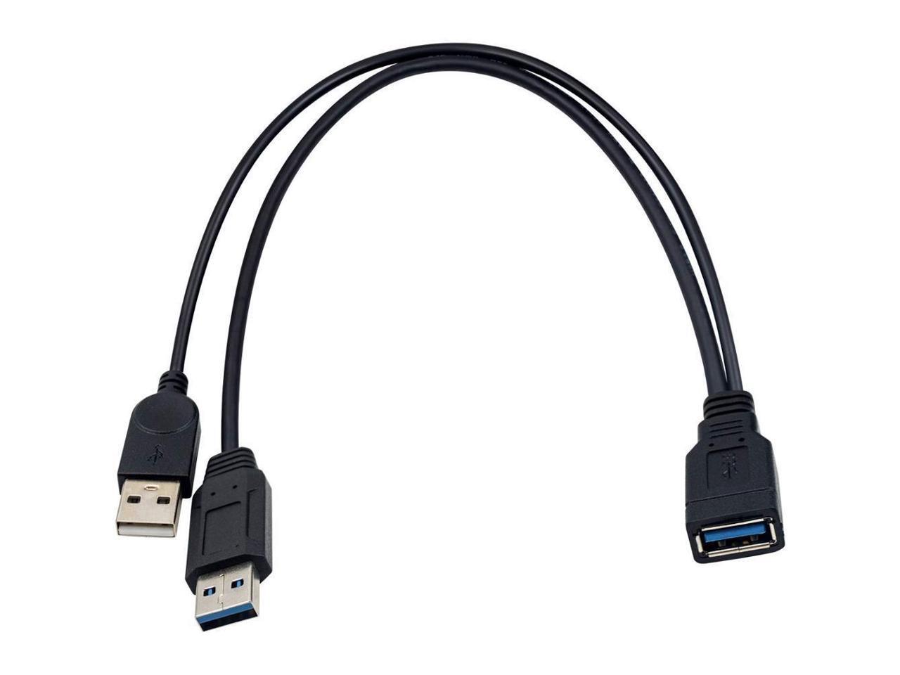 USB 3.0 Y Cable, USB 3.0 Type A Female to Dual USB Male 1 to 2 Sync