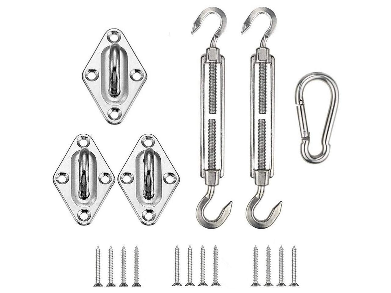 HOMPER M6 Awning Attachment Set, Heavy Duty Sun Shade Sail Stainless Steel  Hardware Kit for Triangle and Square, Rectangle, Sun Shade Sail Fixing 