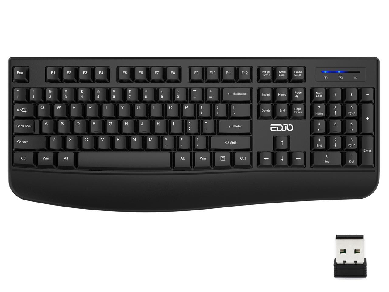 Wireless Keyboard, EDJO 2.4G Ergonomic Full Size Wireless Computer