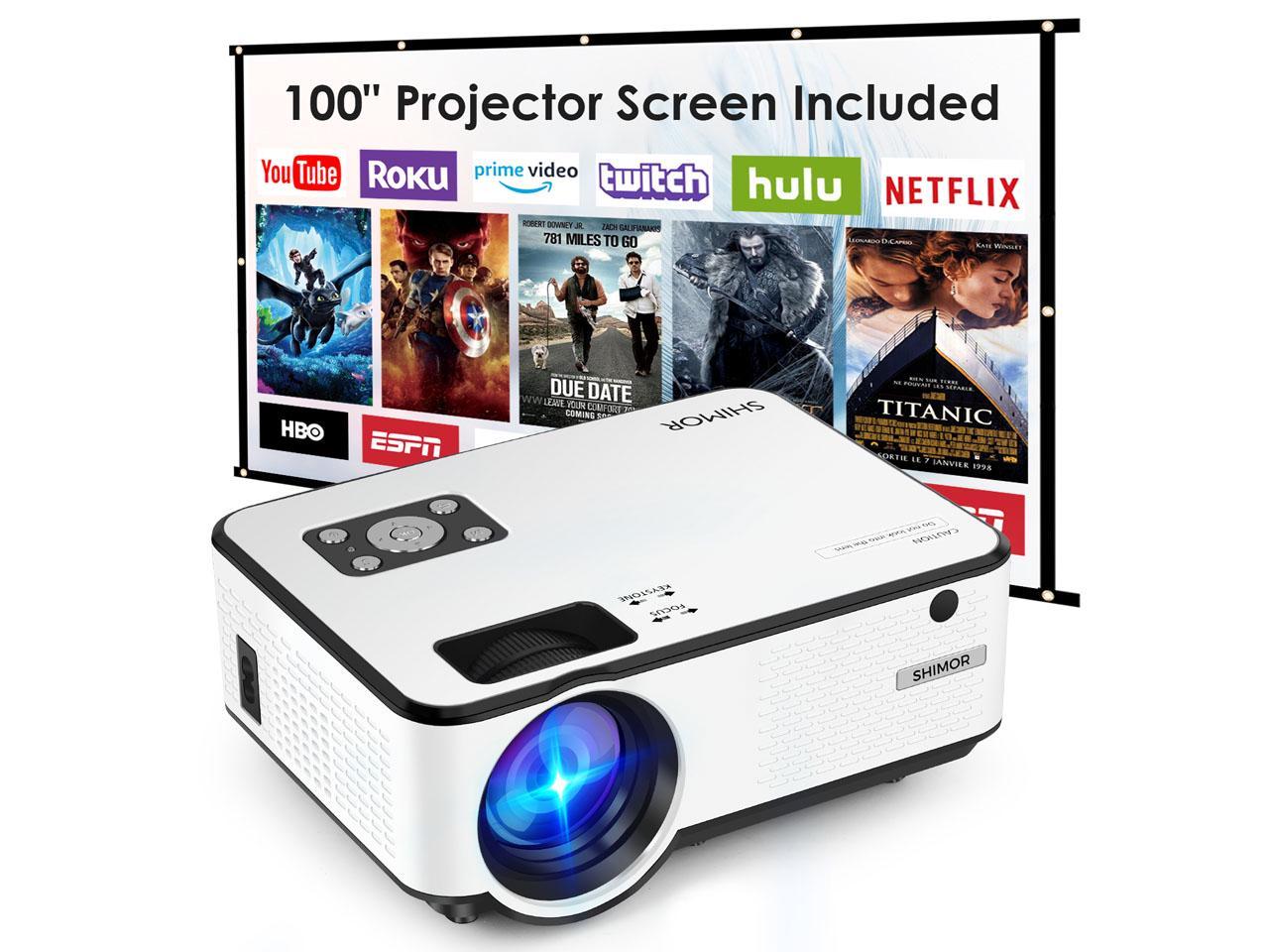 AV and USB HDMI 60,000 Hours Led Home Theater Projector Support 1080P,Compatible with Fire TV Stick,PS4 Projector VGA HD 4000 Lux Video Projector with 210 Display 