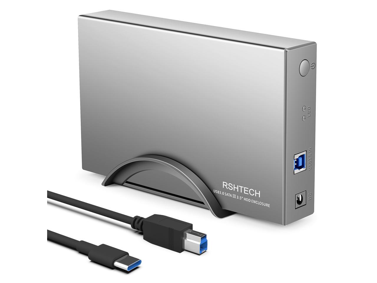 USB C Aluminum Hard Drive Enclosure RSHTECH Type C to SATA External Hard Drive Dock Case for 3