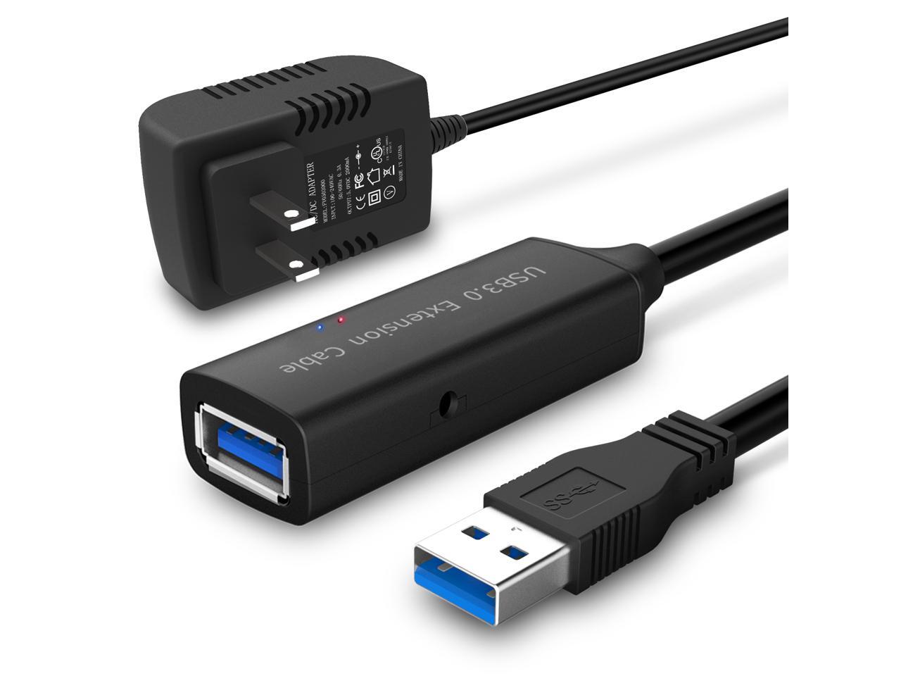 RSHTECH USB 3.0 Active Extension Cable 32 Feet with 5V 2A Power Adapter