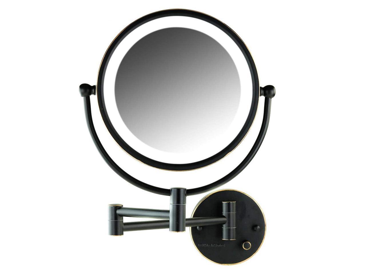 ovente led lighted wall mount makeup mirror