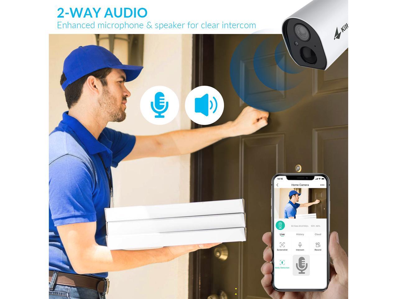 Outdoor Security Camera WireFree Outdoor Battery Powered Surveillance Cameras, 1080P WiFi IP