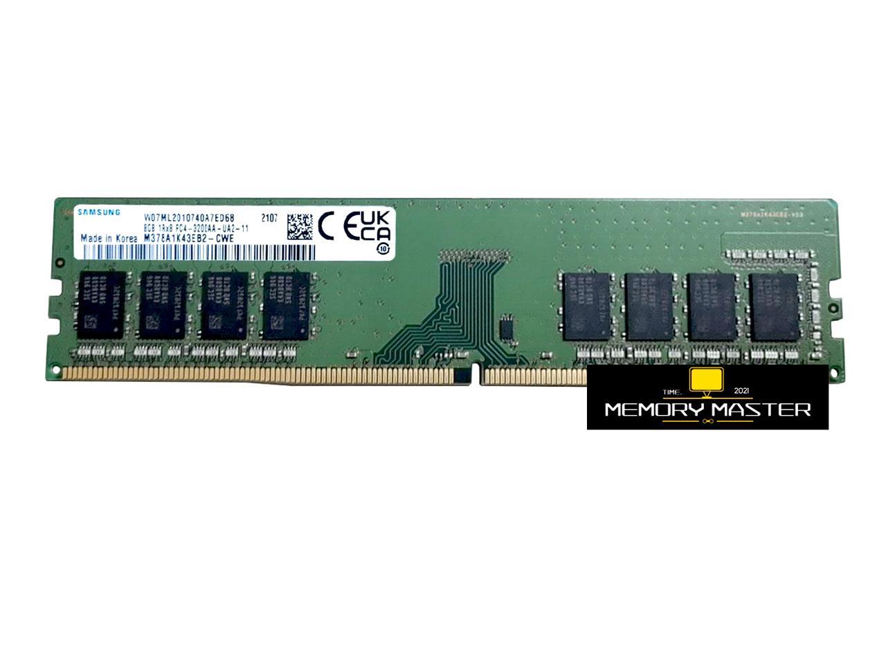 Samsung M378A1K43EB2 CWE 8GB 1RX8 DDR4 UDIMM PC4 25600 3200MHz 288 Pin 