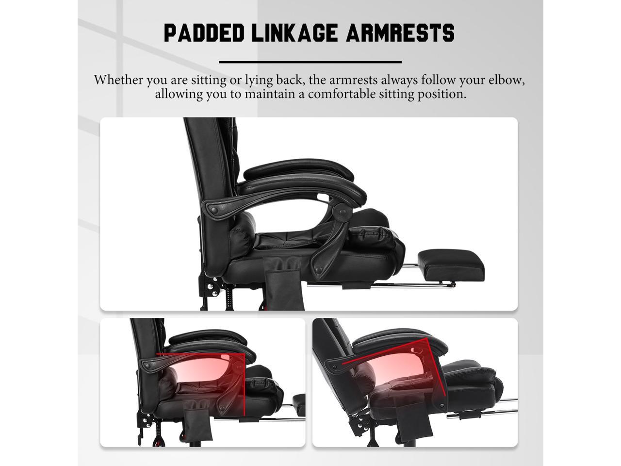 leather high back home office chair with massage function