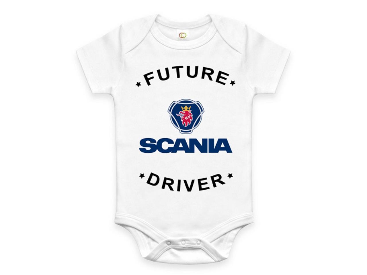 Rare New Future Scania Truck Driver Funny Baby Clothes Cute Unisex Bodysuit Onesie Short Sleeve Romper One Piece Prime Outfits with Sayings Pagliaccetto