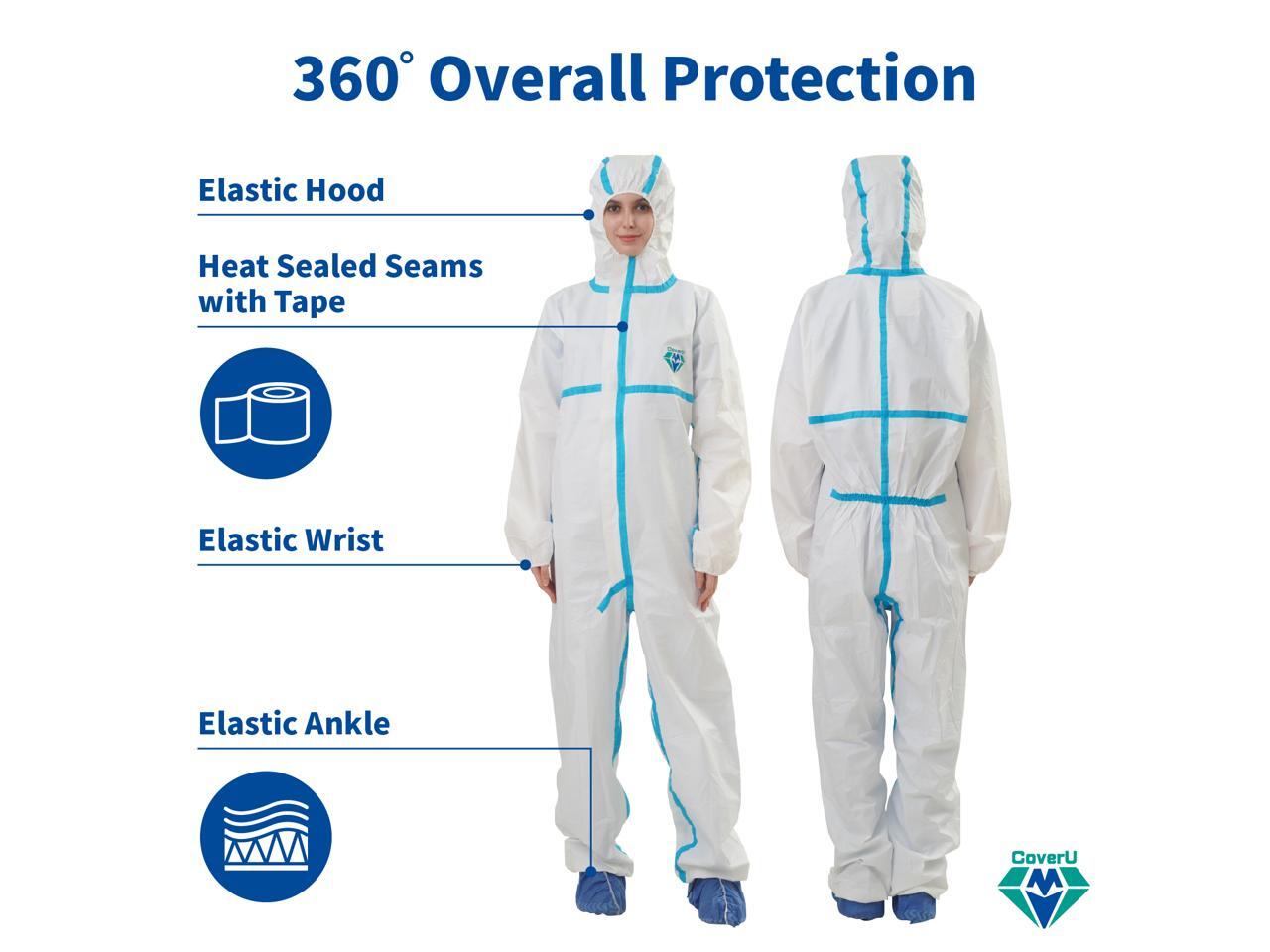 Medtecs Disposable Coveralls, Protective Coverall Suits, CoverU PPE