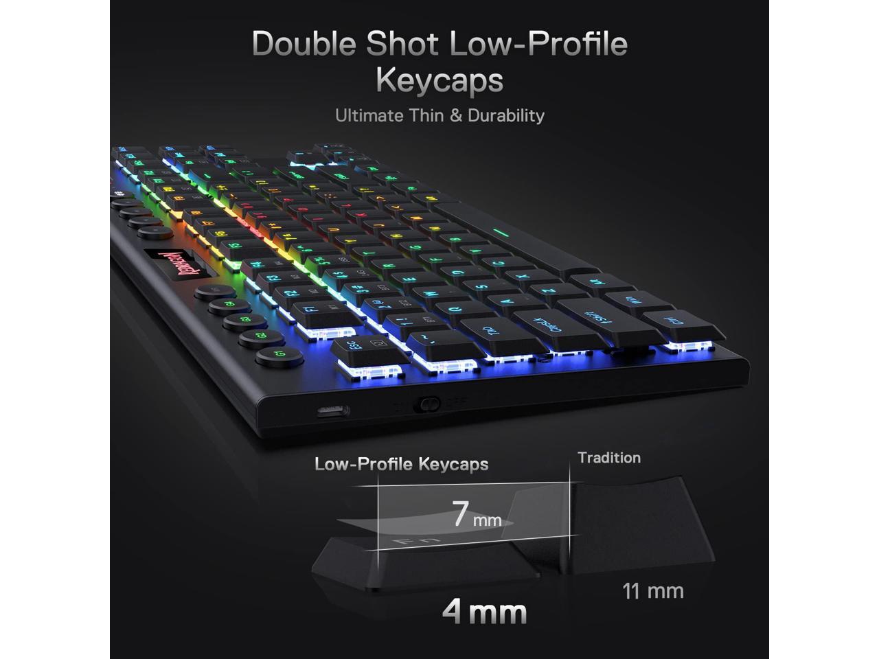 Redragon K621 Horus TKL Wireless RGB Mechanical Keyboard, 5.0 BT/2.4 ...