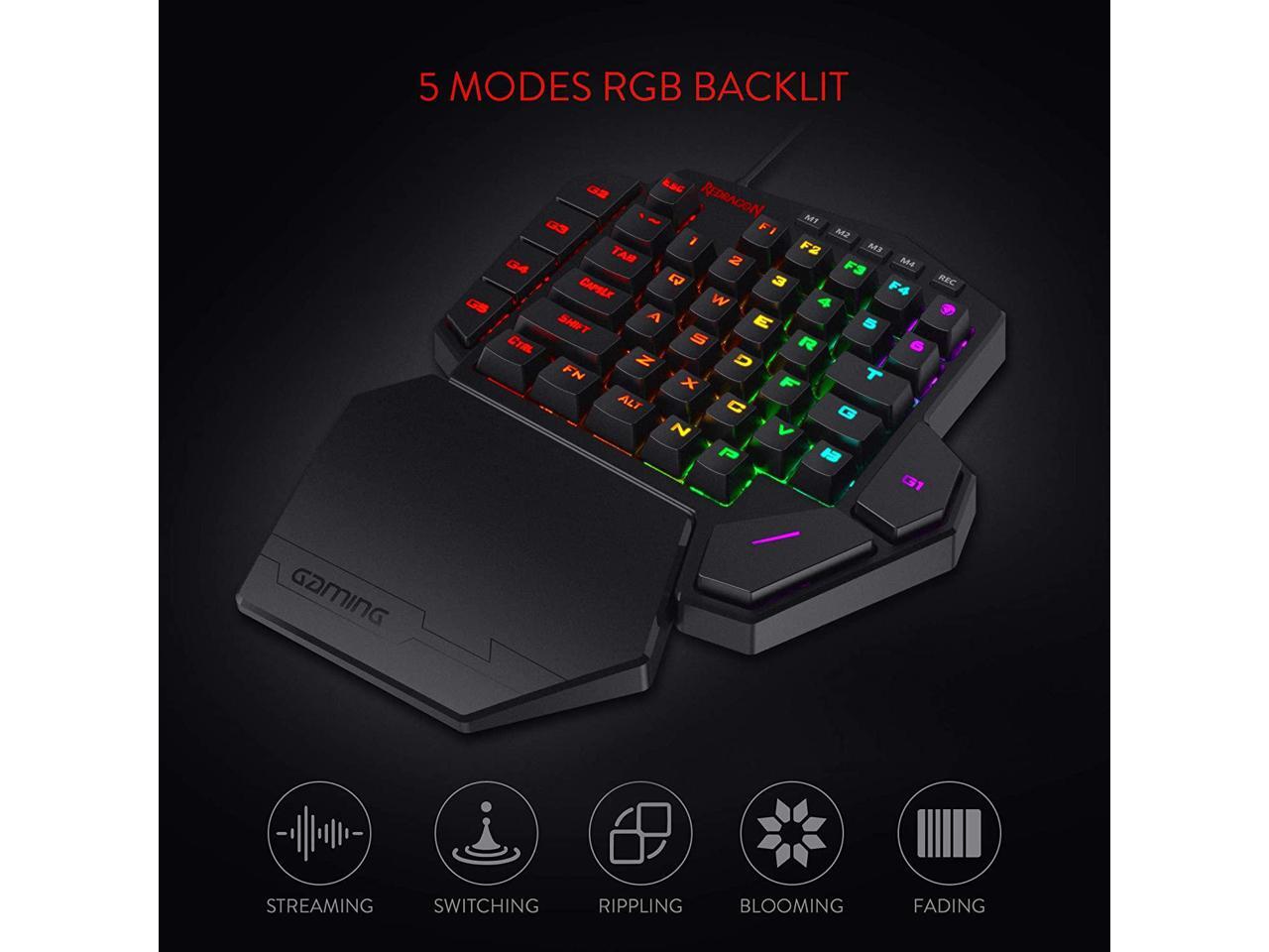 Redragon K585 DITI One-Handed RGB Mechanical Gaming Keyboard, Brown ...