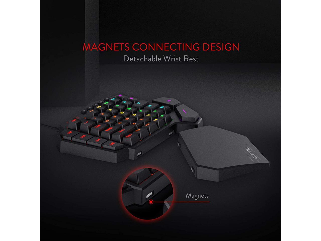 Redragon K585 DITI One-Handed RGB Mechanical Gaming Keyboard, Brown ...