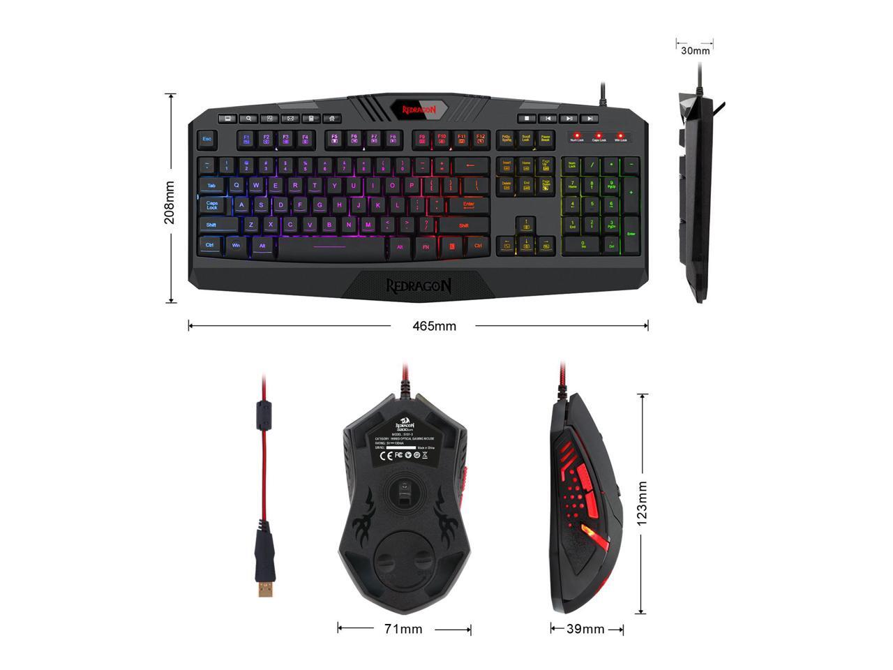 Redragon S101 Wired Gaming Keyboard and M6013 Wired Gaming Mouse Combo