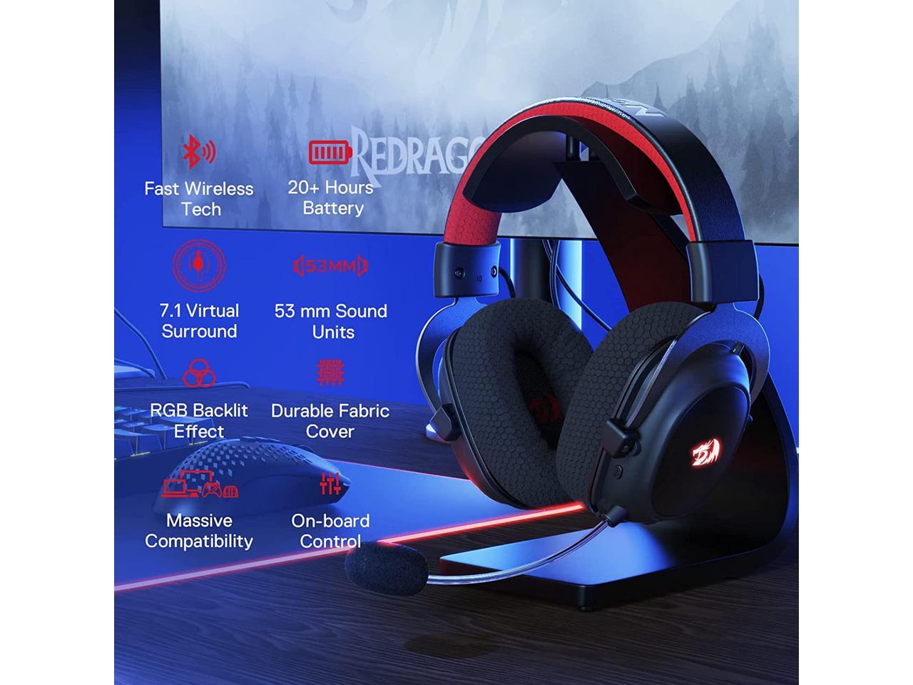 Redragon H510 Zeus X Rgb Wireless Gaming Headset 71 Surround Sound 53mm Audio Drivers In 2904