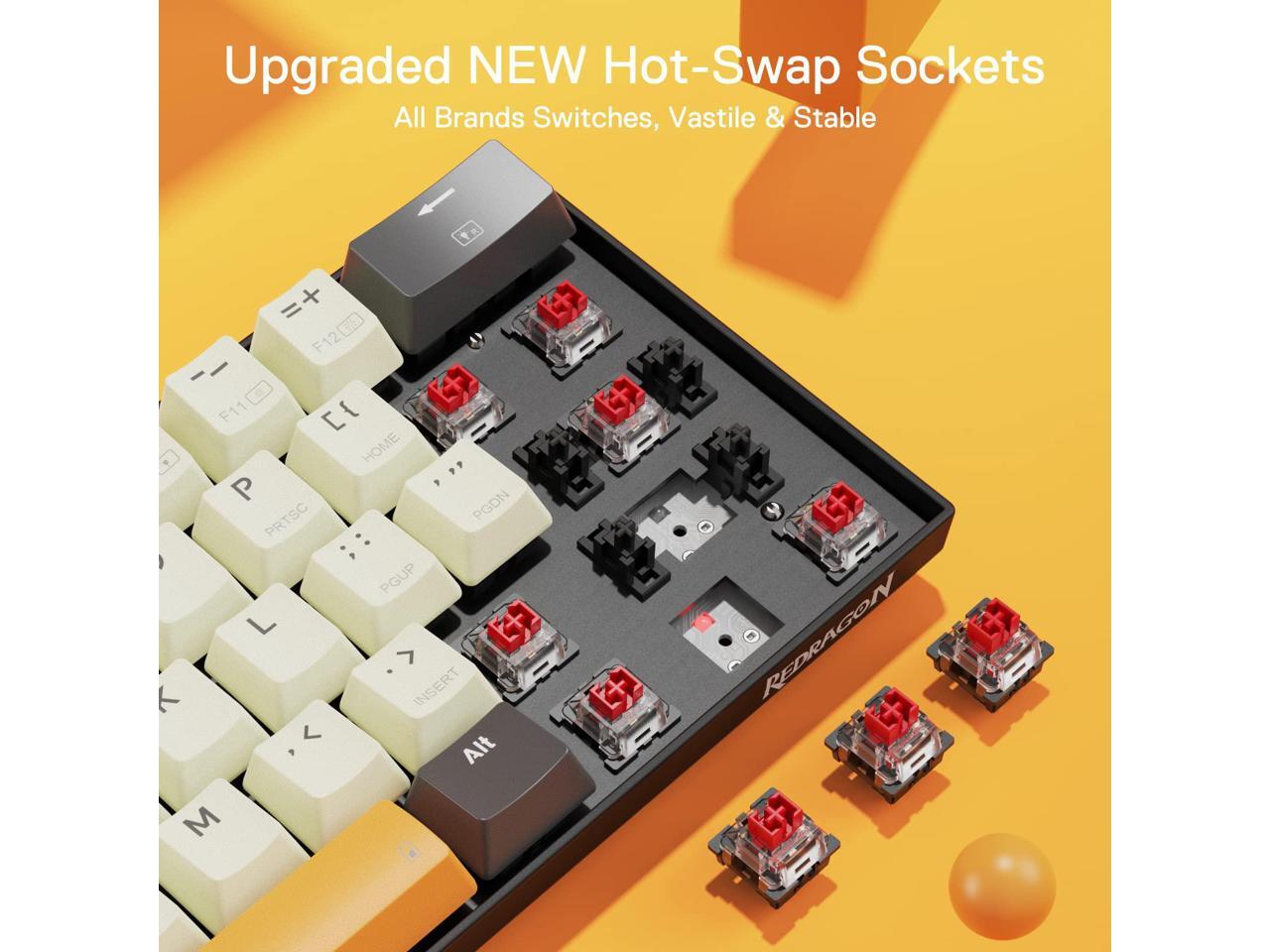 Redragon K644 SE 65 3Mode Wireless RGB Gaming Keyboard, 61 Keys Hot