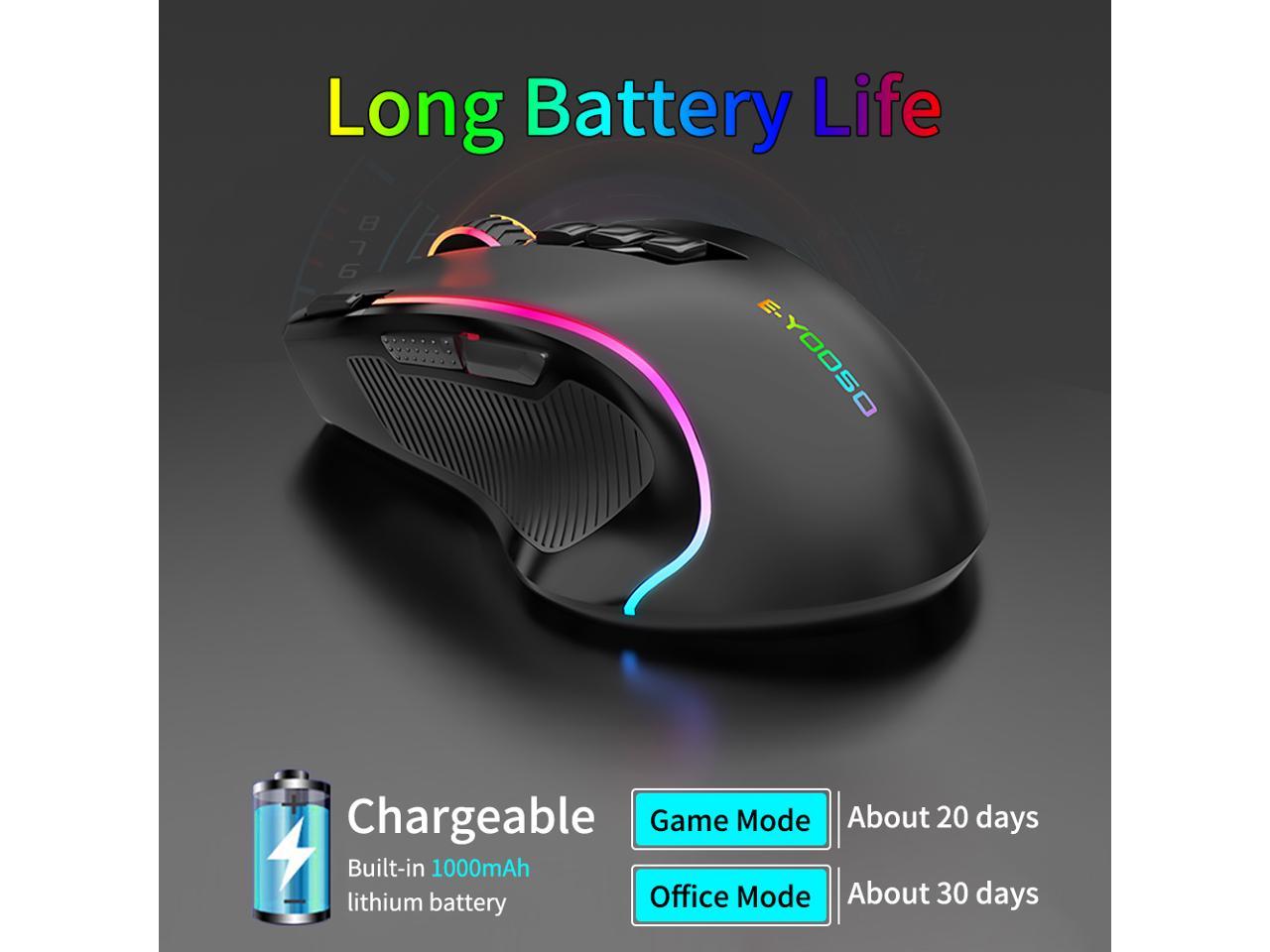 7 Programmable Buttons Ergonomic Opt Gaming Mouse Wired RGB Backlit 10,000 DPI 