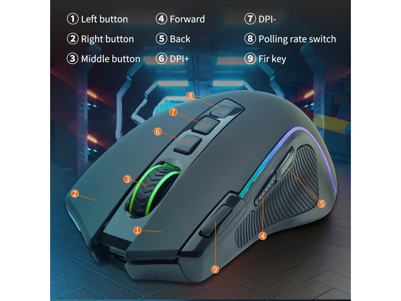 E-YOOSO X-11 USB 2.4G Wireless RGB Gaming Mouse, RBG Backlit ...