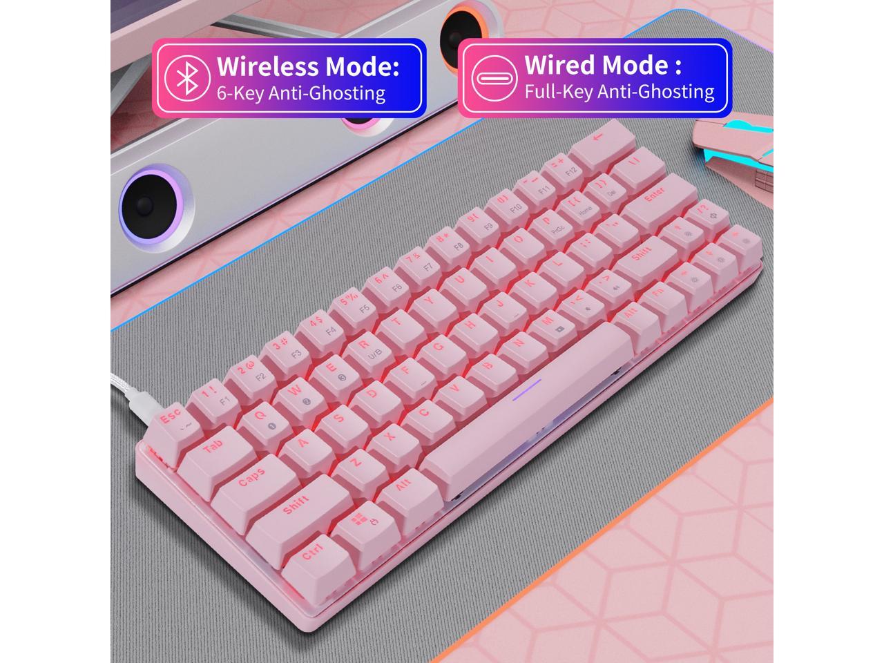 HUO JI CQ63 63 Keys RGB Wireless Mechanical Gaming Keyboard, RGB LED ...