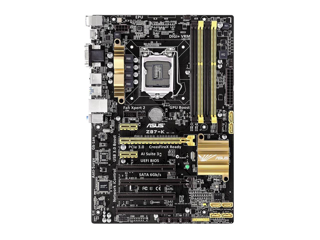 Asus Z87-K Motherboard Combo Set with Intel Core i5-4590 LGA 1150 CPU 4pcs  X 8GB = 32GB 1600MHz DDR3L Memory by Avarum Ram