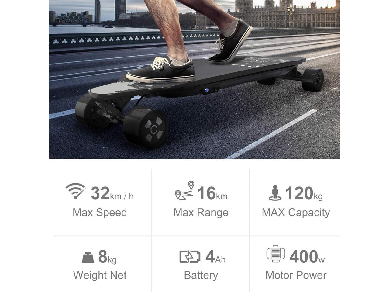 10 Miles Range 400W Brushless Motor Longboard 11 Layers Maple Longboard 3 Speed Adjustment Load up to 265 Lbs URBANPRO Electric Skateboard with Remote Control 20 MPH Top Speed 