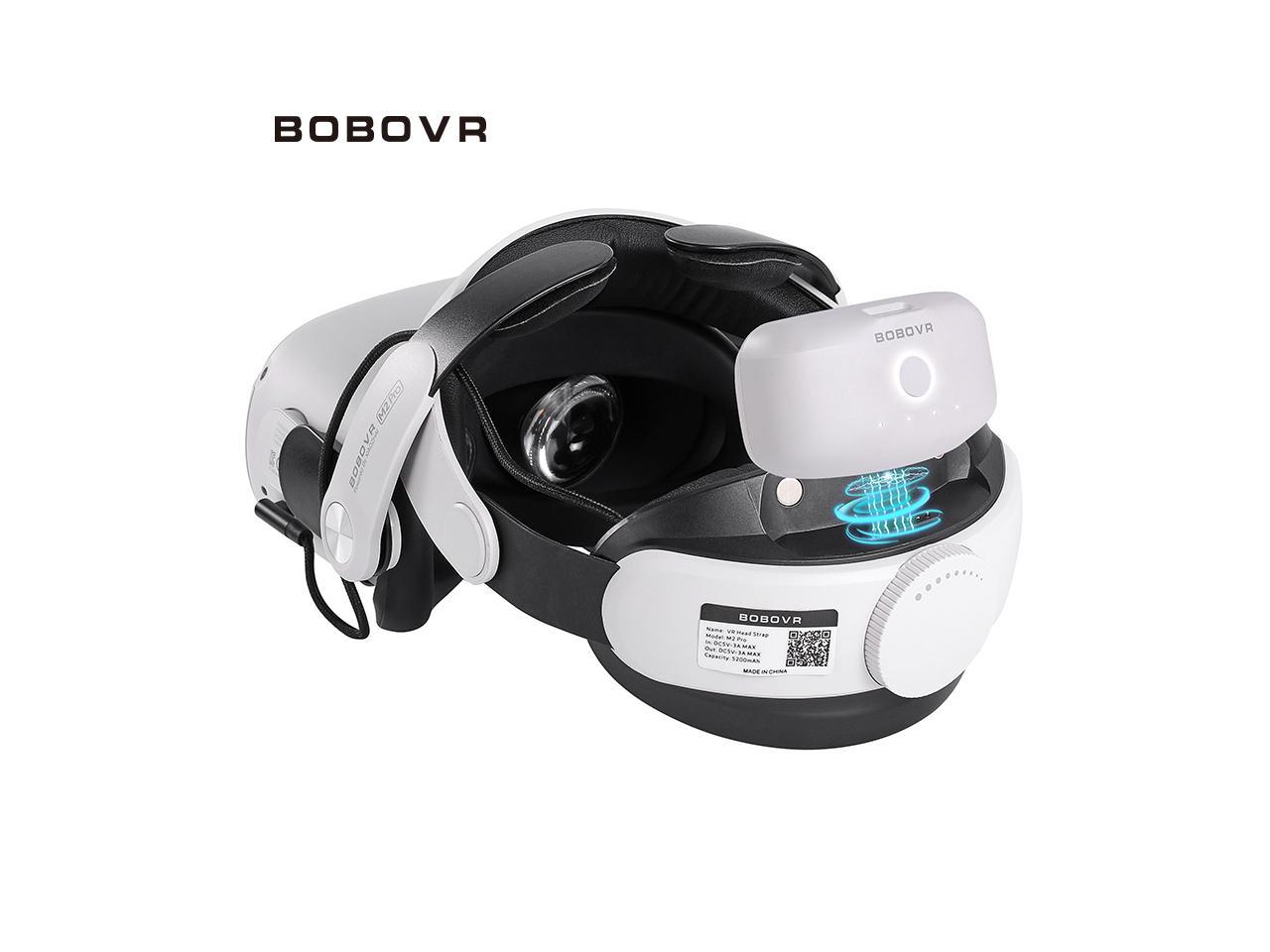 BOBOVR M1 Pro Head Strap With Battery Pack for Meta Quest 2 Honeycomb Non-Slip Replacement Elite Strap 5200mah Magnetic Battery Halo Strap For Oculus Quest2